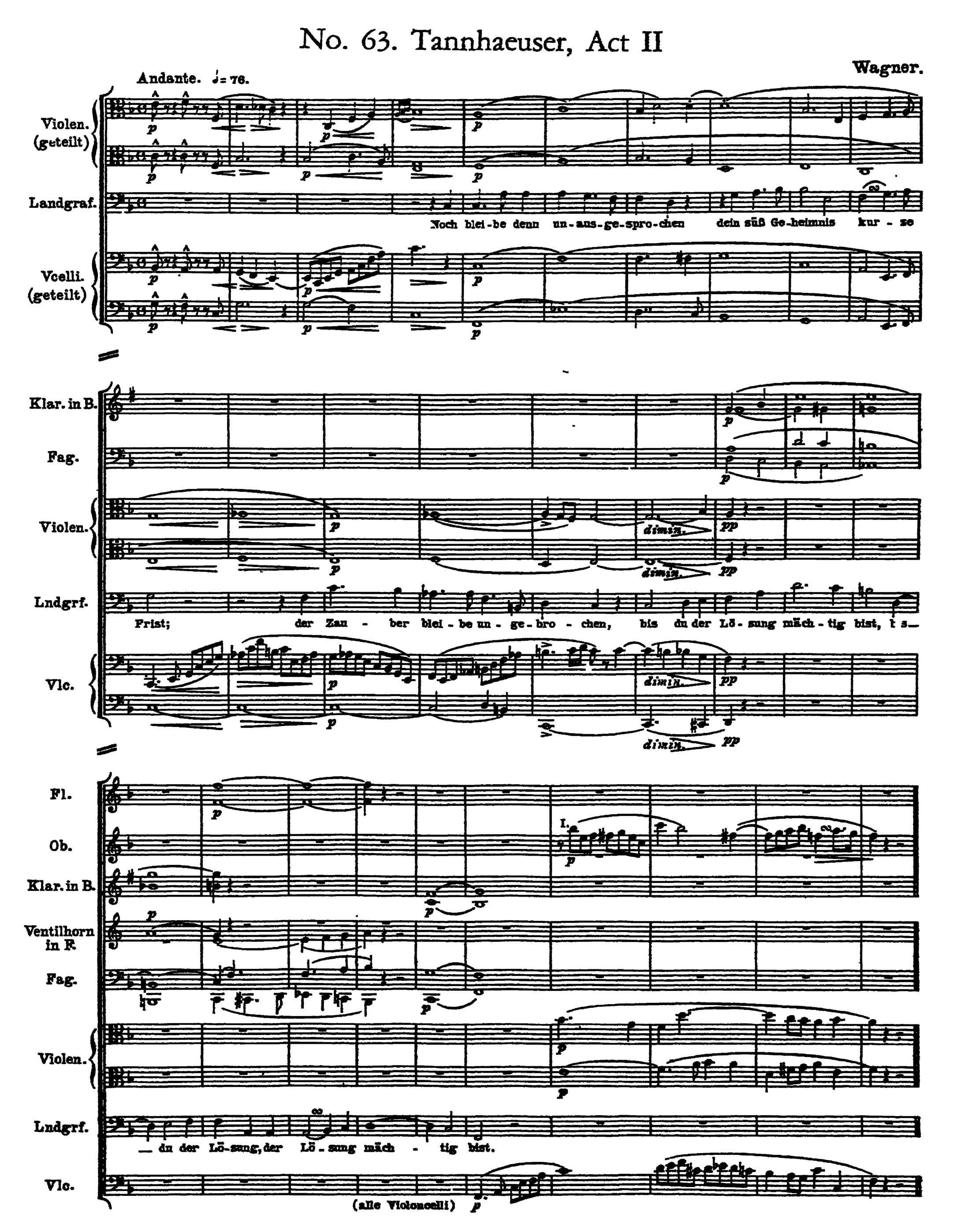 No other instrument could reveal the sweet; as the oboe in “Tannhaeuser”. ‘Example 63.)