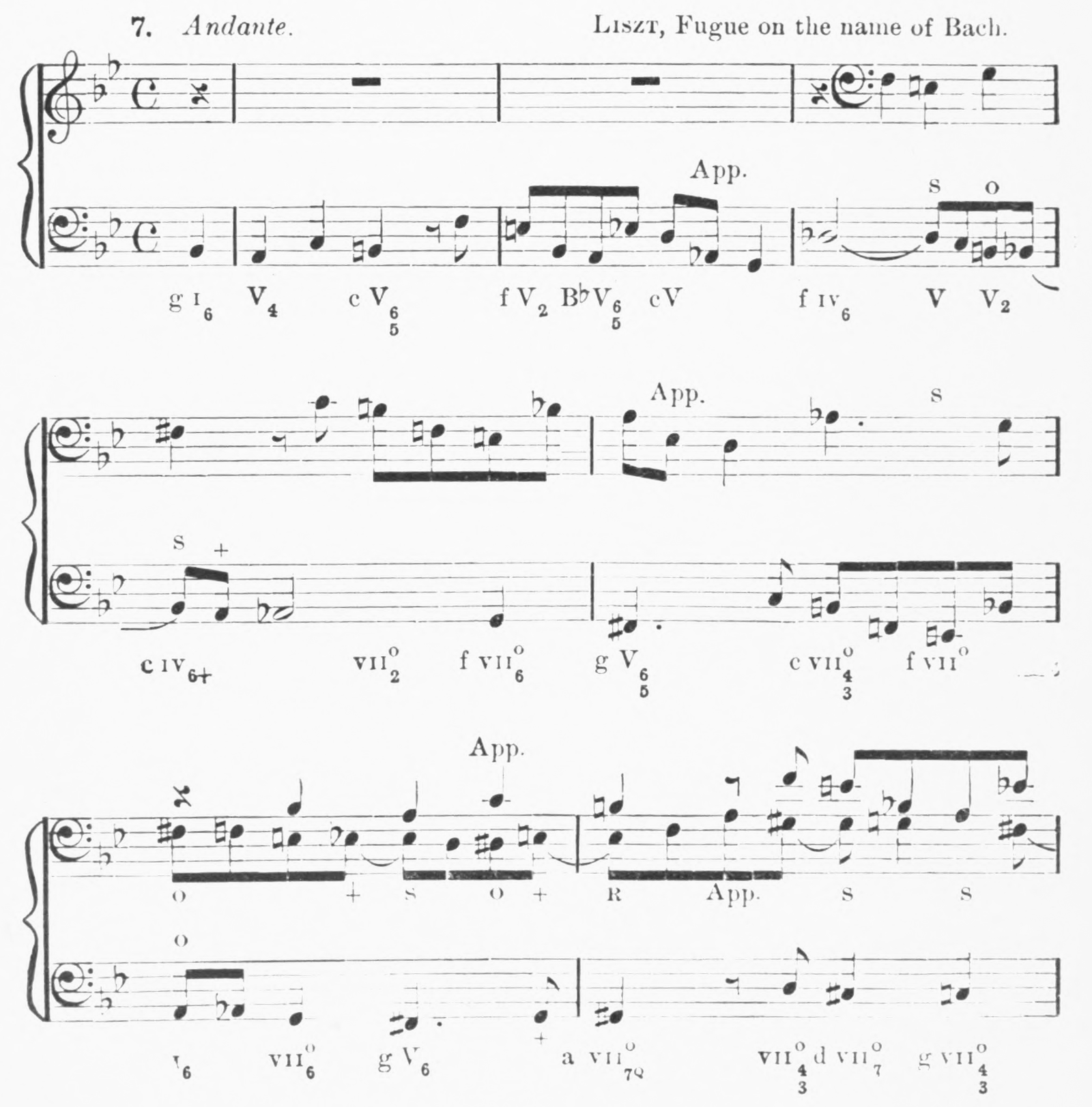 Fragment 7 · Andante. Liszt, Fugue on the name of Bach.