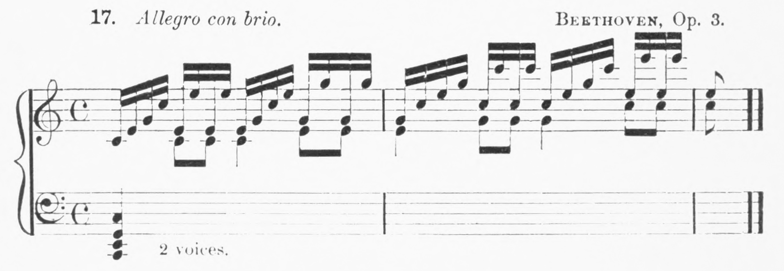 Ex. 17 · Allegro con brio. Beethoven, Op. 3.