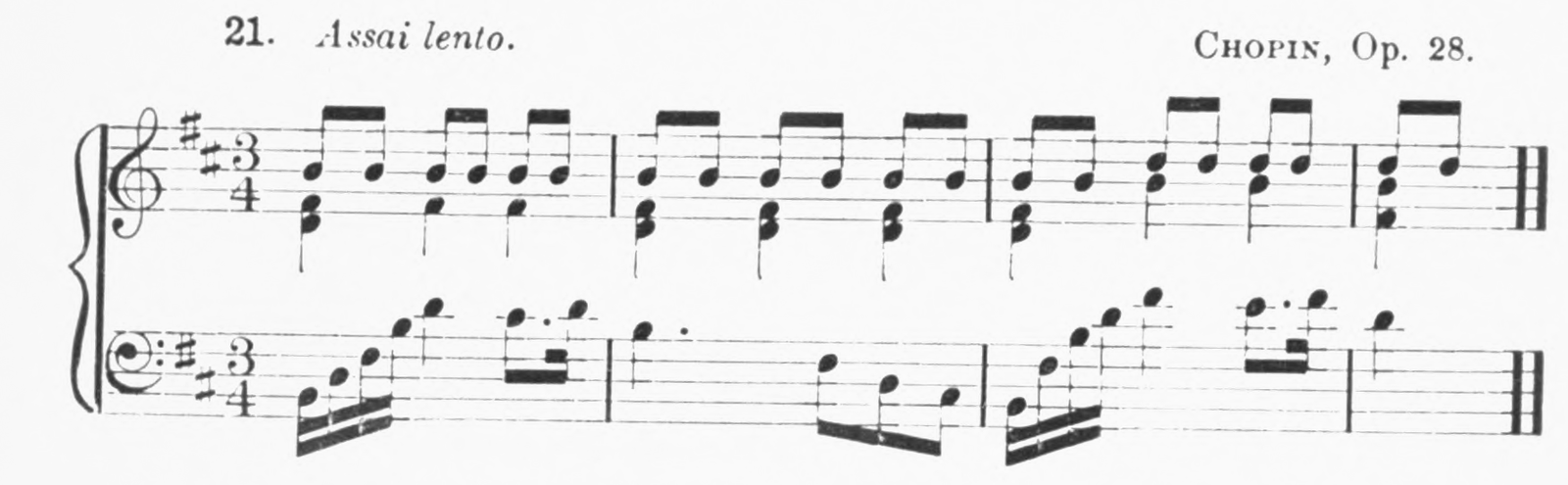 Ex. 21 · Assai lento. Chopin, Op. 28.