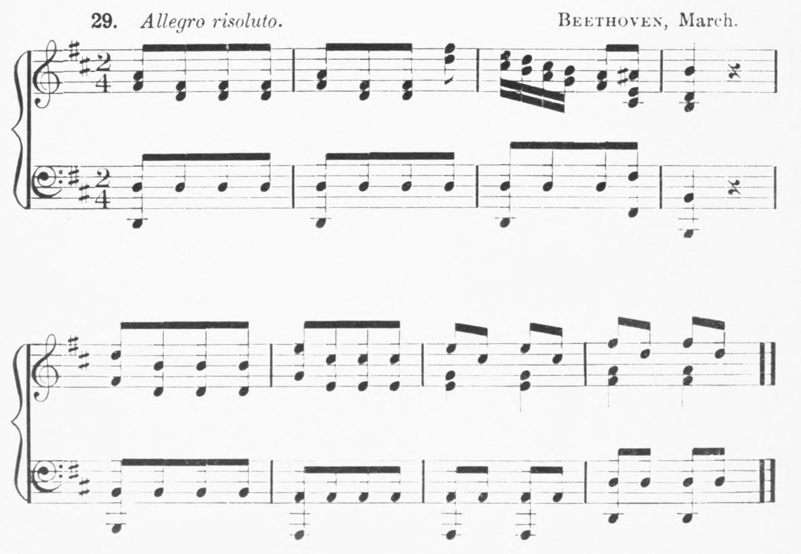 Ex. 29 · Allegro risoluto. Beethoven, March.
