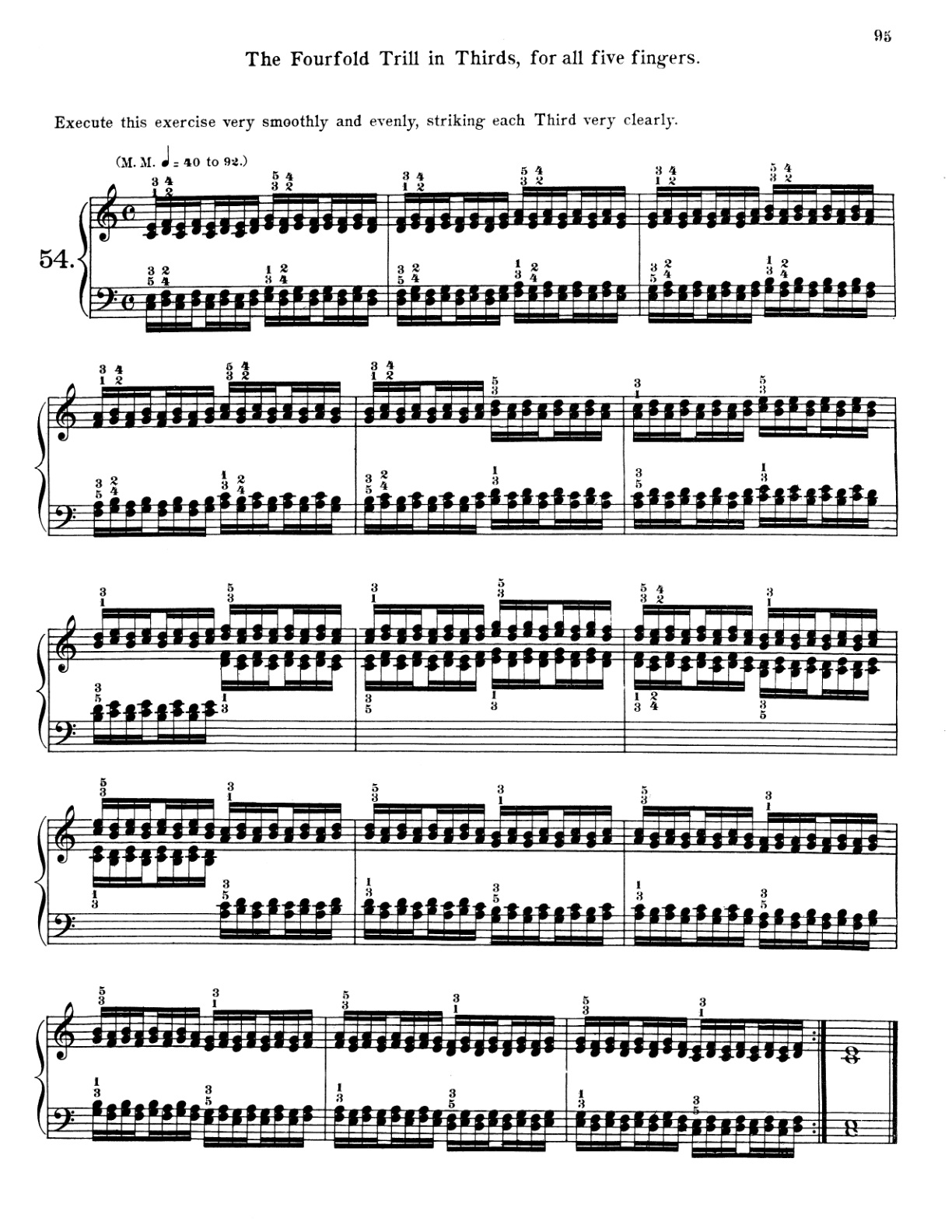 Exercise54 — The Fourfold Trill in Thirds, for all five fingers