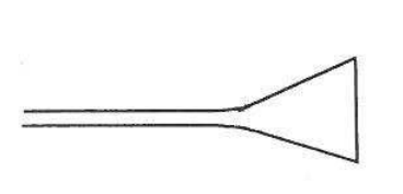 Diagram: outline of the cornet bell (graduated flare)