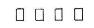 Symbol: four separate square blocks in a row