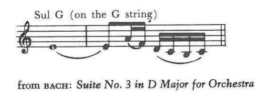 Sul G (on the G string) — from BACH: Suite No. 3 in D Major for Orchestra