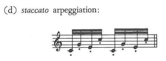 (d) staccato arpeggiation: