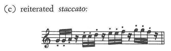 (c) reiterated staccato: