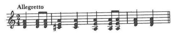 Example: Allegretto, chordal texture