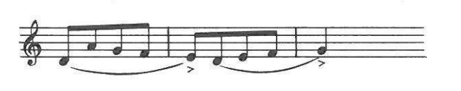Example: accents at the end of a bow