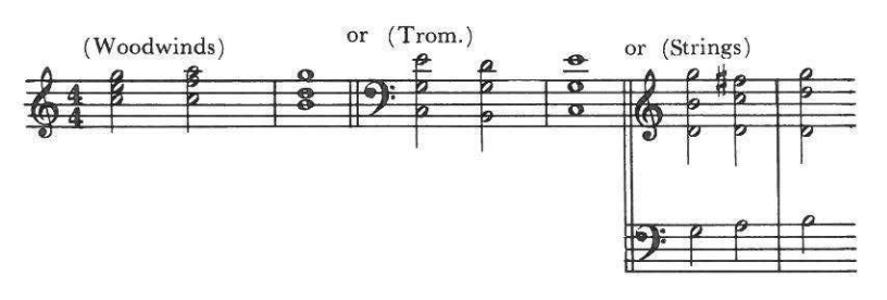 Example: (Woodwinds) or (Trom.) or (Strings)
