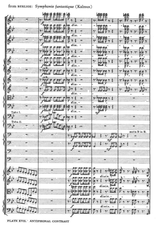 PLATE XVII. ANTIPHONAL CONTRAST — from BERLIOZ: Symphonie fantastique (Kalmus)