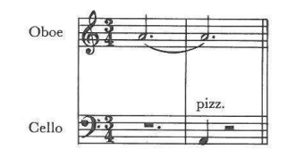 Example: Oboe; Cello pizz.