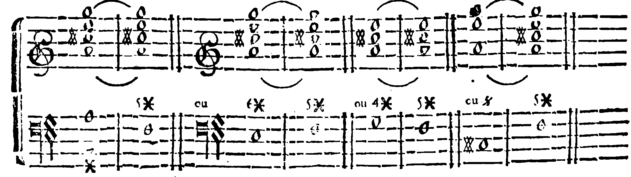 Preparation through the derived chord; four alternatives.