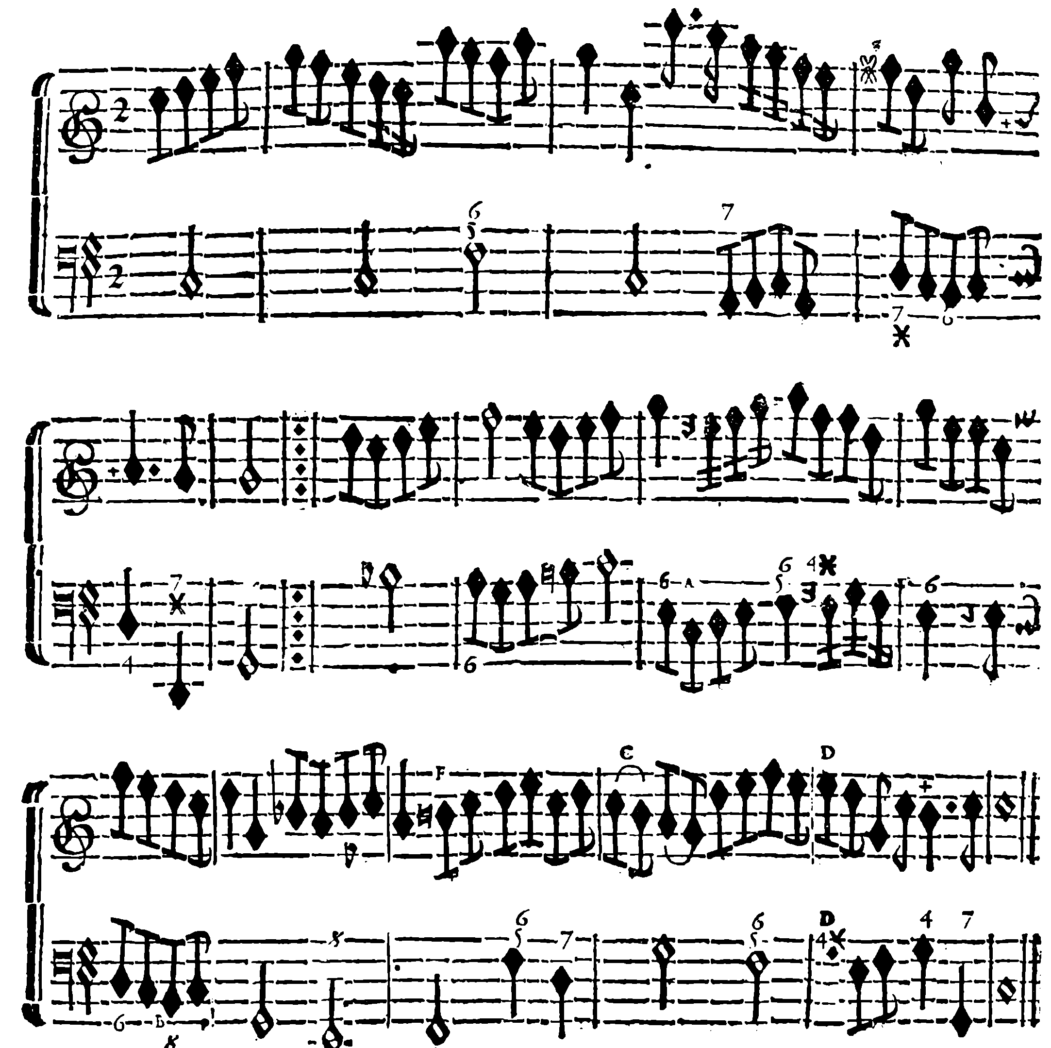 Figured melody through diatonic intervals