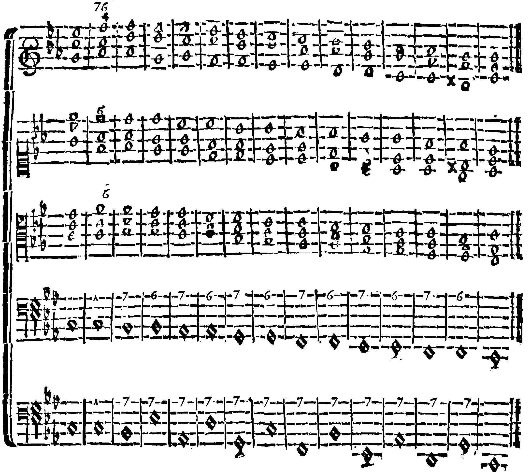 Seventh-chord progression; three upper-part positions and two alternative basses; minor keys.