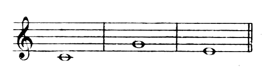 Three notes: C, G, E