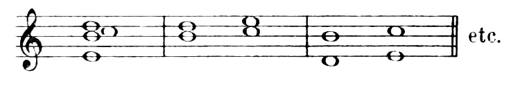 The same notes in combinations that are not stacks of thirds, etc.