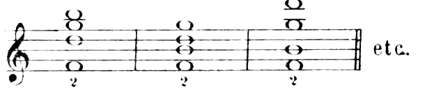 Three arrangements over the seventh of the root, each figured 2, “etc.”