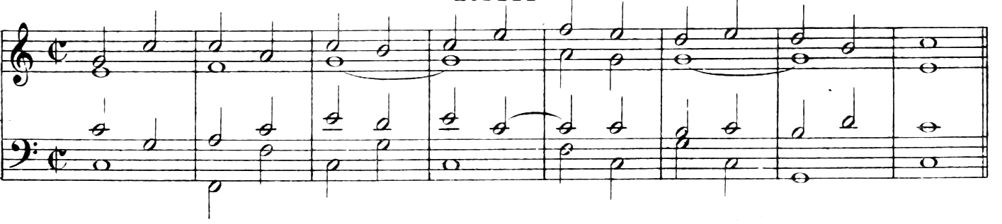 Model: a given melody harmonized with I, IV and V in C major