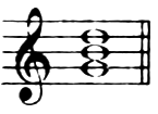 The only chord common to A minor and C minor: the G major triad (V in both keys), in a whole note.
