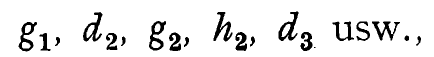 g₁, d₂, g₂, b₂, d₃, etc.,