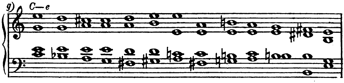 g) C to E minor