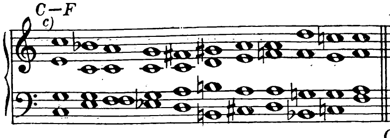 c) C to F major