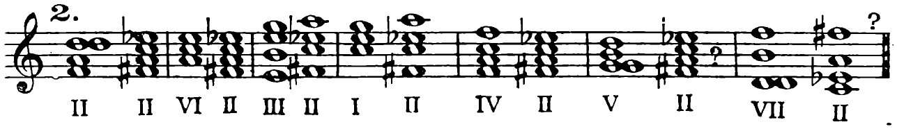 2. II, II | VI, II | III, II | I, II | IV, II | V, II ? | VII, II ?