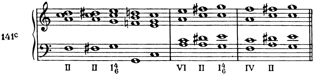 141c. II, II, I⁶₄ | VI, II, I⁶₄ | IV, II