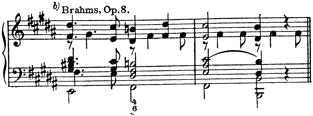 b) Brahms, Op. 8.