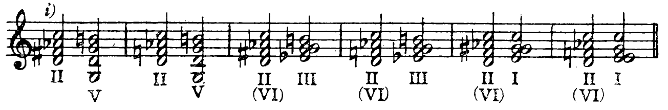 189 i) II V; II V; II (VI) III; II (VI) III; II (VI) I; II (VI) I