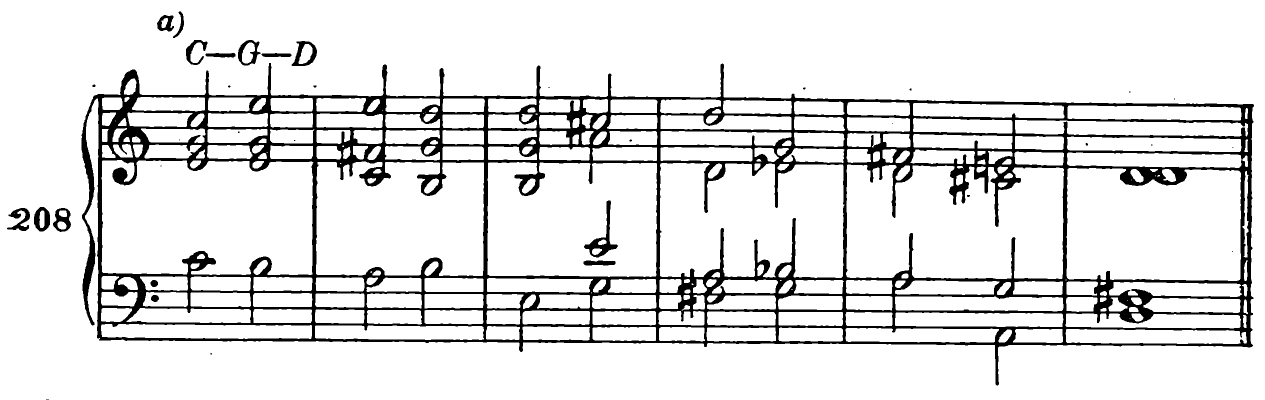 208. a) C—G—D