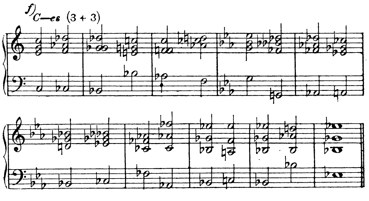 211 f) C major–E-flat minor (3+3)