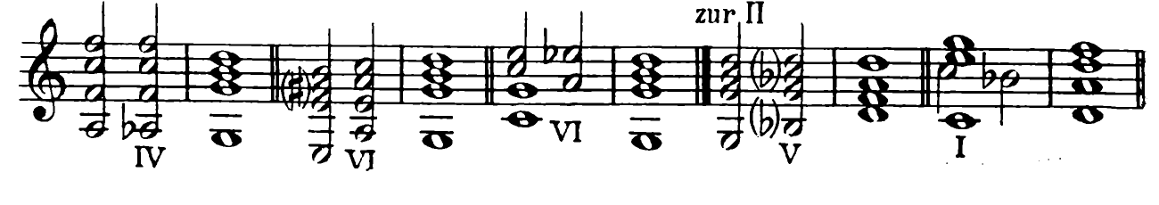 229. Toward V: IV VI VI; toward II: V I