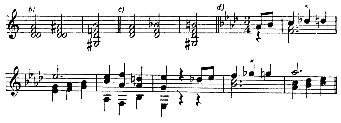 284. b) c) d) Beethoven, op. 26, Scherzo.