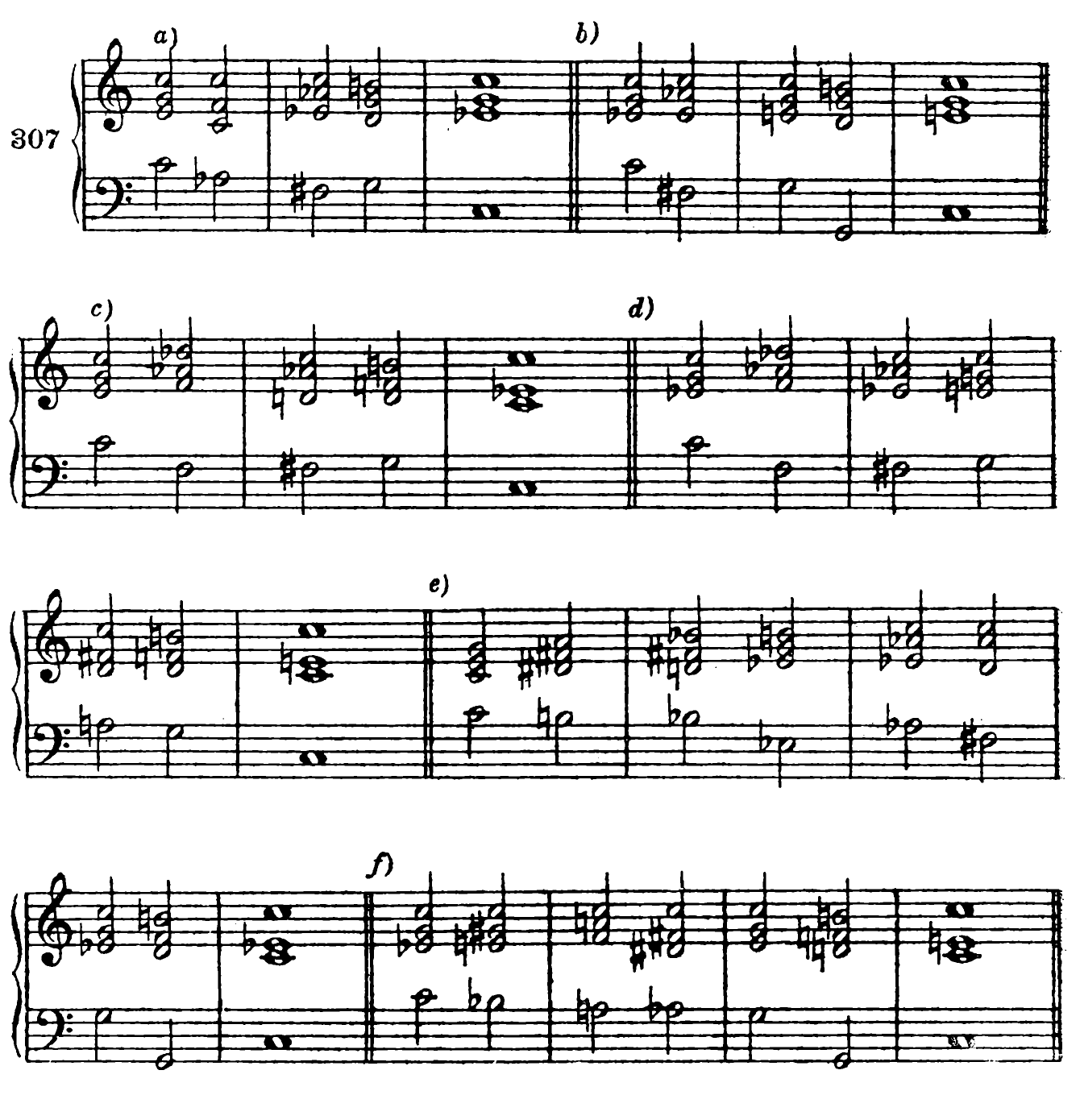 307. a) b) c) d) e) f)