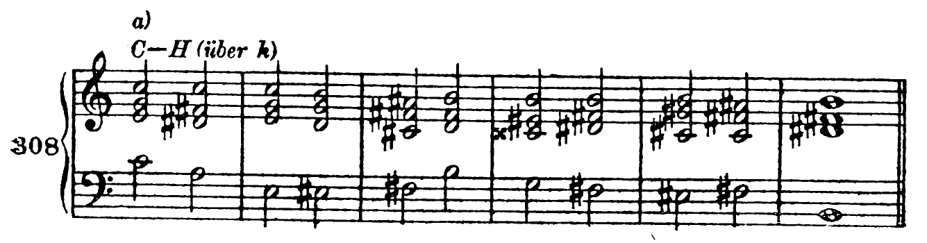 308a. C–B (via B minor)
